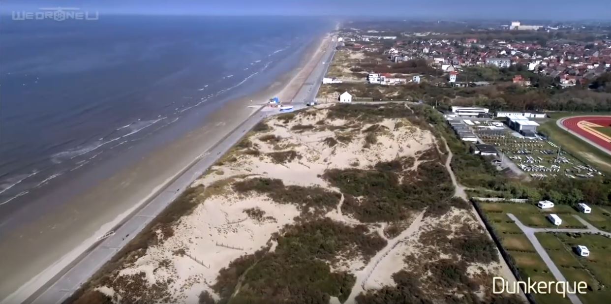 Spot de pratique Longe Côte et Nage avec palmes « Dunkerque » vu du Ciel